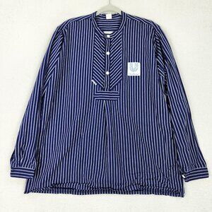 ModAS German Fishermen Smock Mens 52 XL Blue Stripe Long Sleeve Fischer Shirt